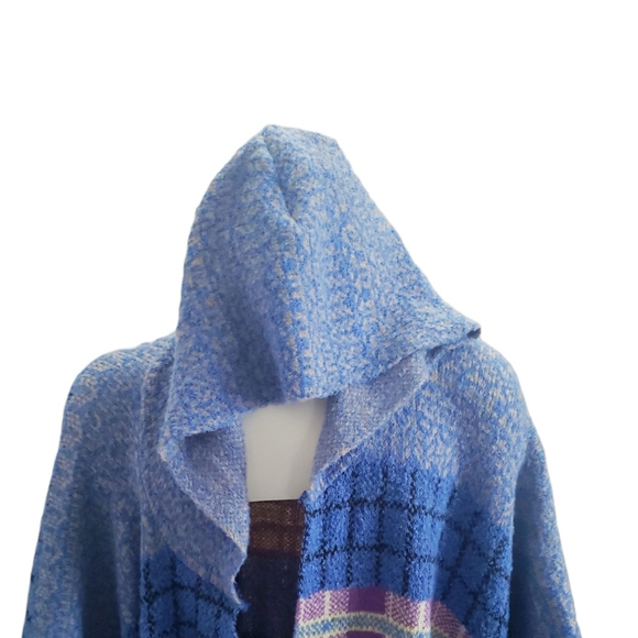 Free People Sweater Poncho Hooded Cardigan Multicolor Oversized Slouchy Soft OS - Picture 6 of 15